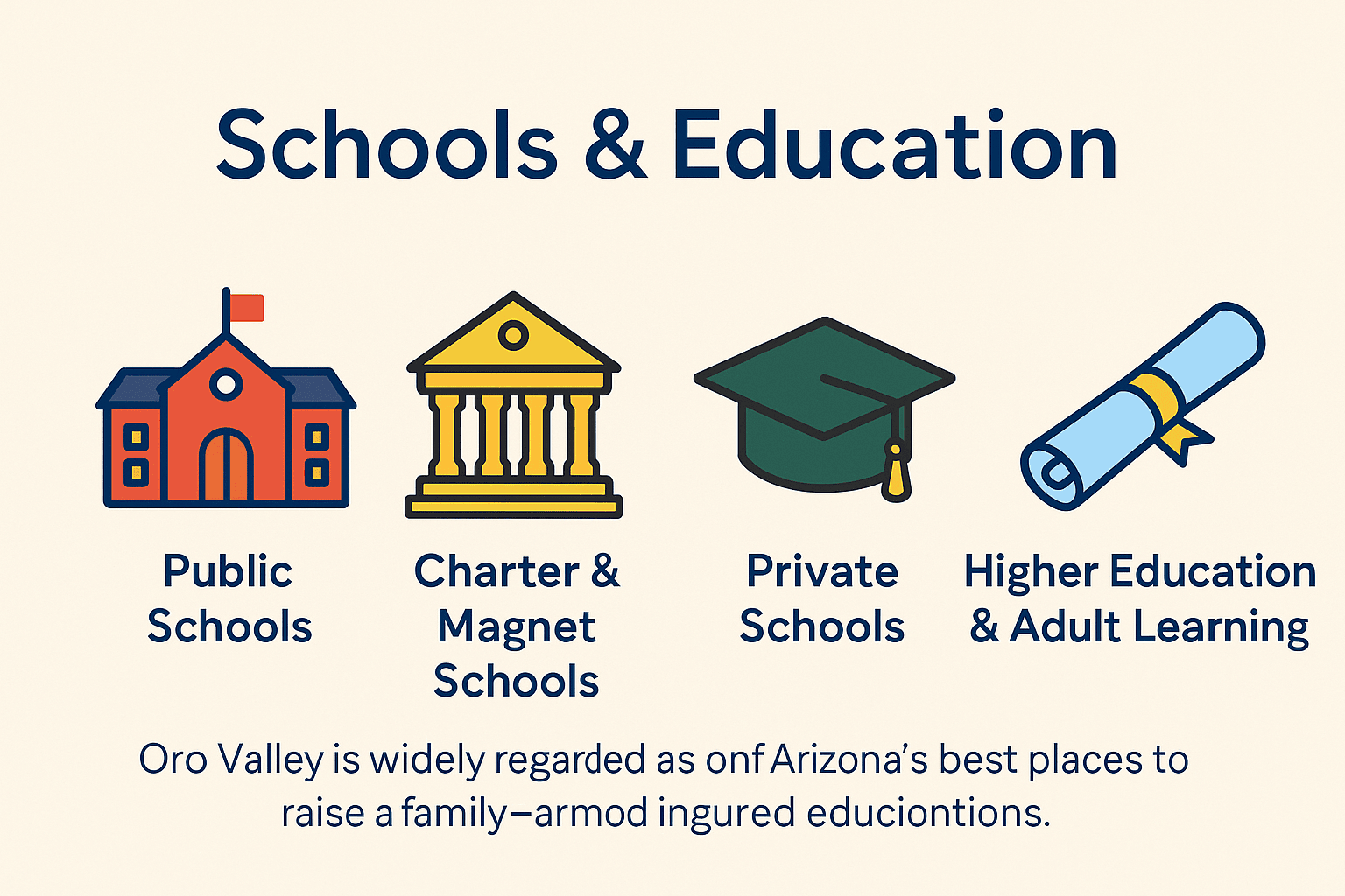 Aerial view of Oro Valley schools and surrounding neighborhoods