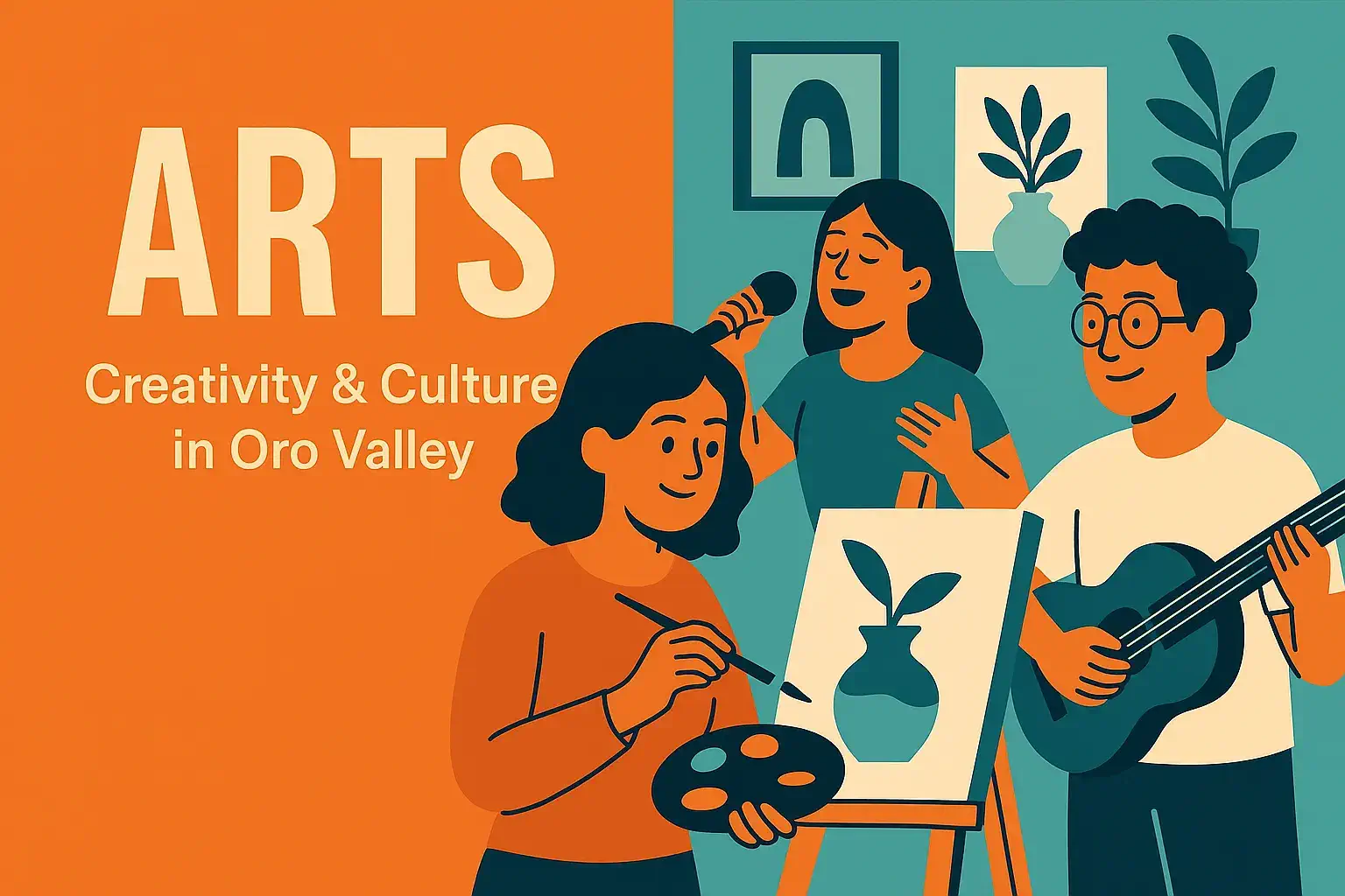 Oro Valley public art display with sculptures and murals