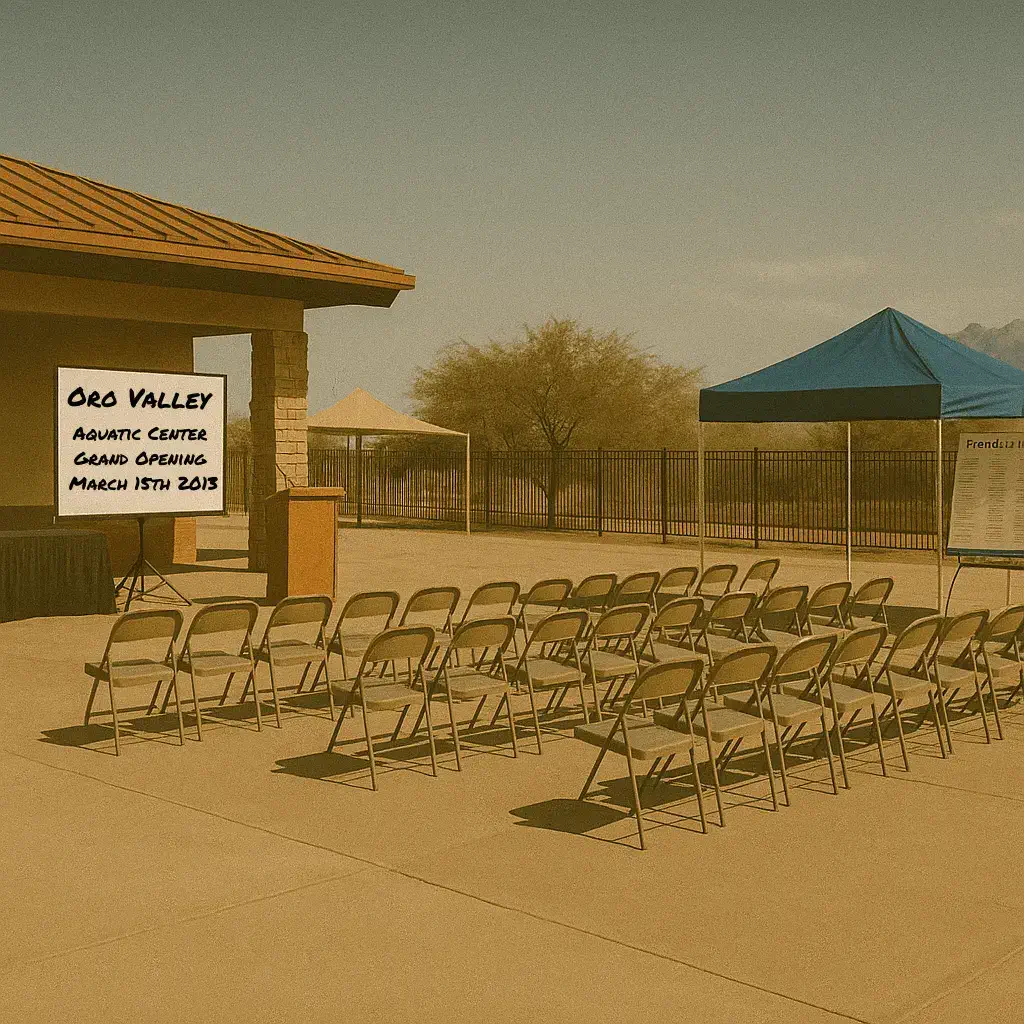 Grand opening celebration of the Oro Valley Aquatic Center with residents and officials